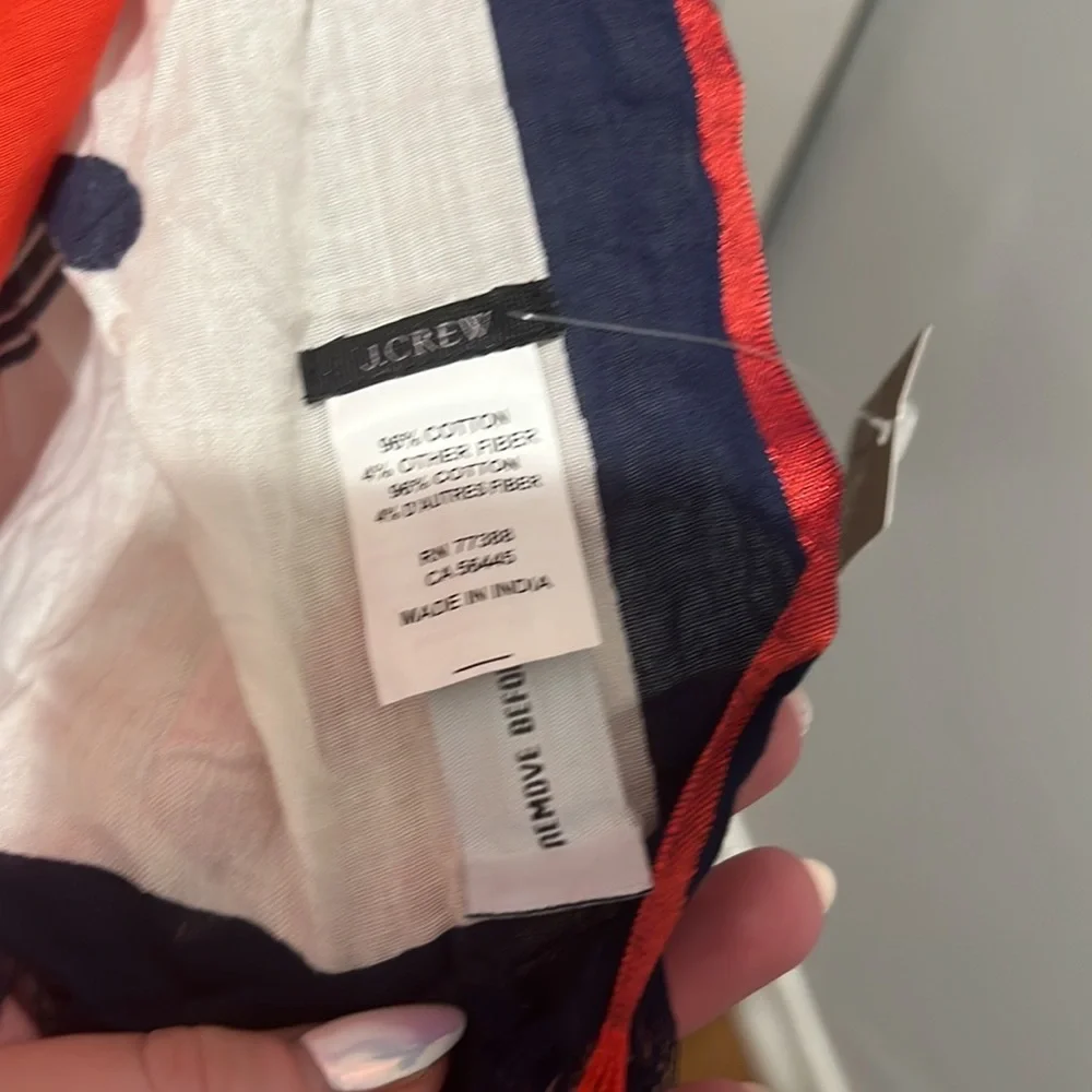 NWT J.Crew nautical cotton scarf - Picture 3 of 4